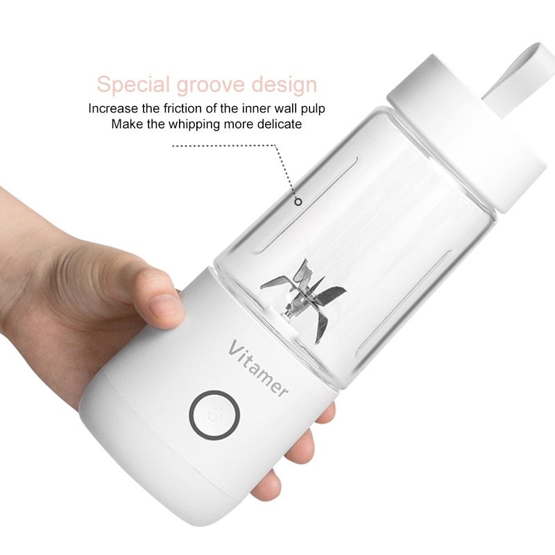 350ml Portable USB Rechargeable Blender – Stainless Steel Blades, 2000mAh Battery, for Travel, Sports, and Kitchen Use | Infinity Bazaar