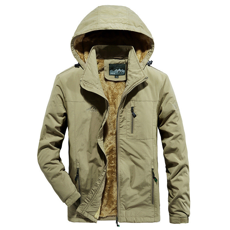 Men's Casual Outdoor Quick-Drying Breathable Plus Fleece Jacket