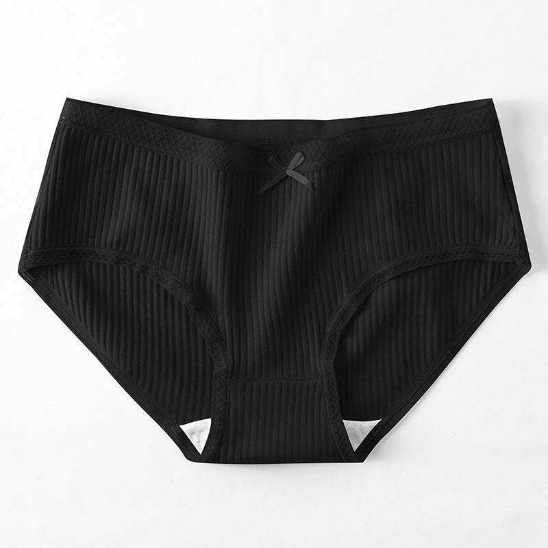 Lace Thread Cotton Pure Cotton Mid-waist Briefs