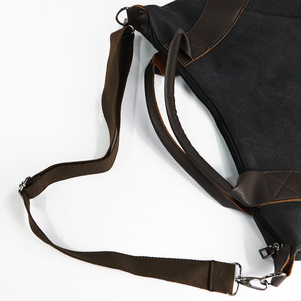 Retro Handbag with Crossbody Strap made with Canvas