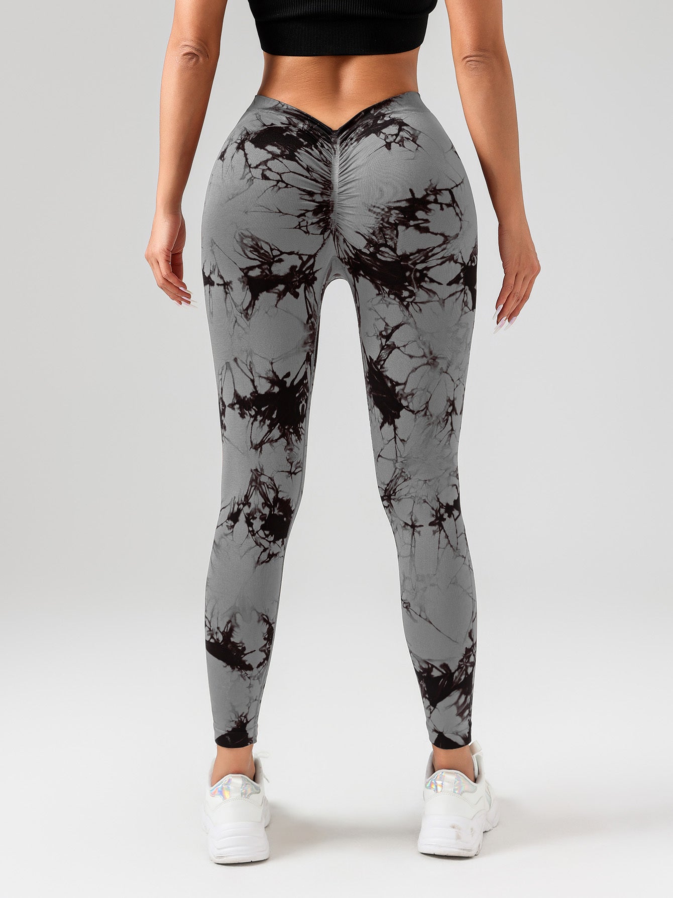 4-Pack Women's Scrunch Butt Lift Workout Leggings – High Waist Seamless Tie-Dye V Back Yoga Pants | Infinity Bazaar