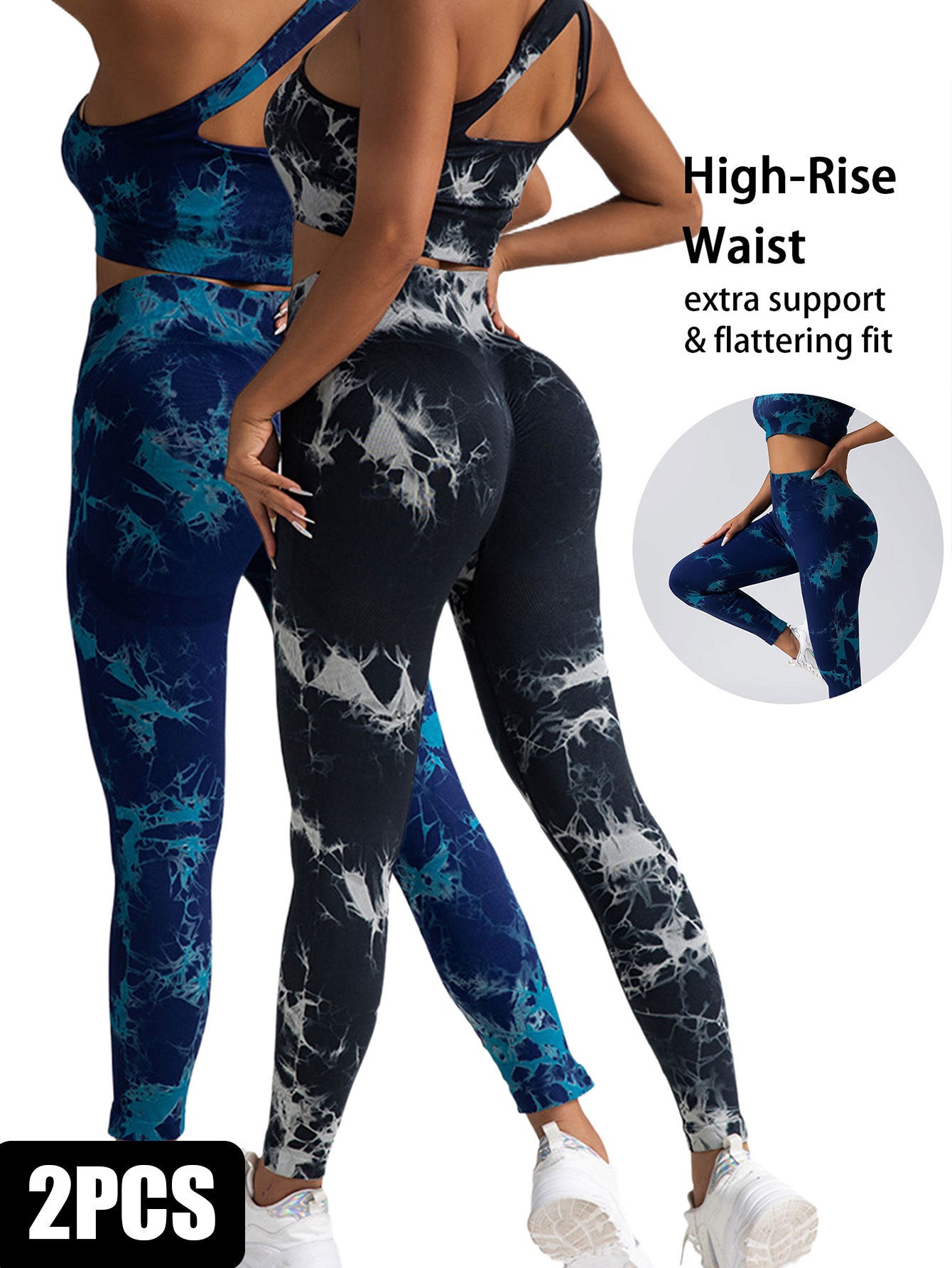 Seamless High-Waisted Tie-Dye Workout Leggings for Women – Squat-Proof, Moisture-Wicking Yoga Pants | Infinity Bazaar