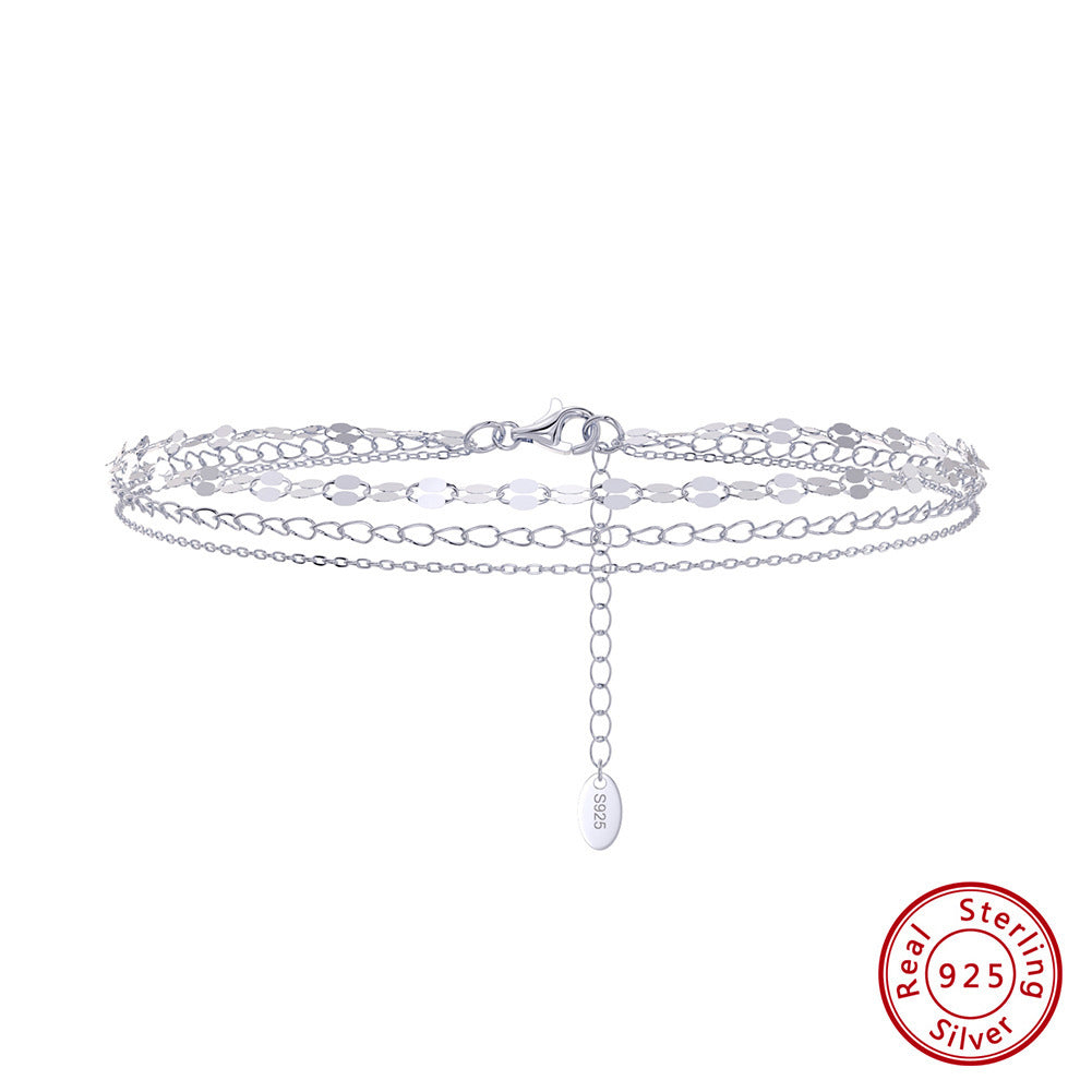 Double-layer Lip Anklet Tassel Multi-layer O-shaped Chain