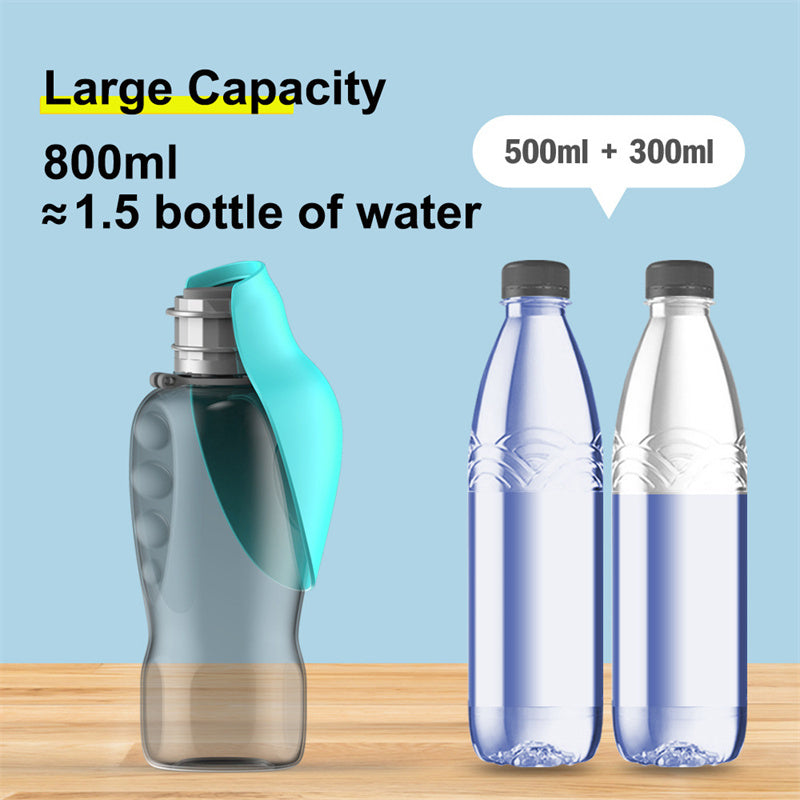 800ml Portable Dog Water Bottle with Foldable Bowl – Leakproof, High Capacity Travel Dispenser for Outdoor Walks & Hiking | Infinity Bazaar