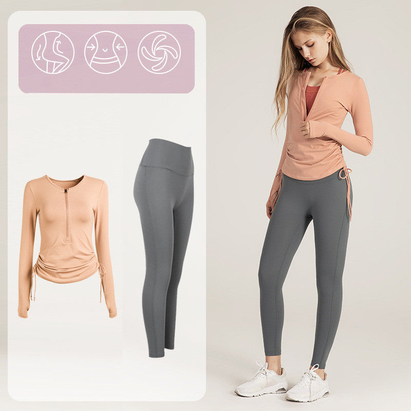 European and American Drawstring Yoga Wear