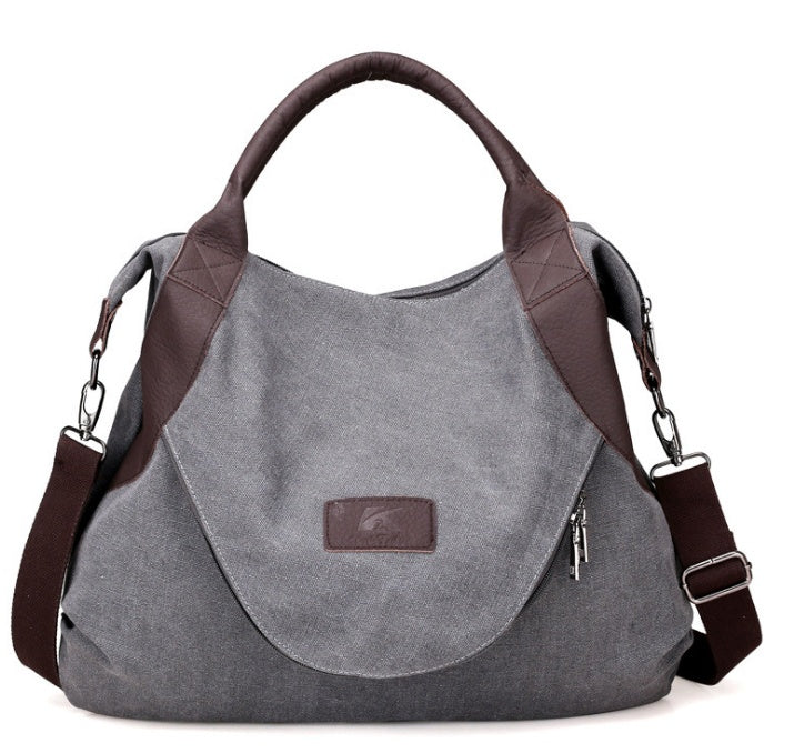 Retro Handbag with Crossbody Strap made with Canvas