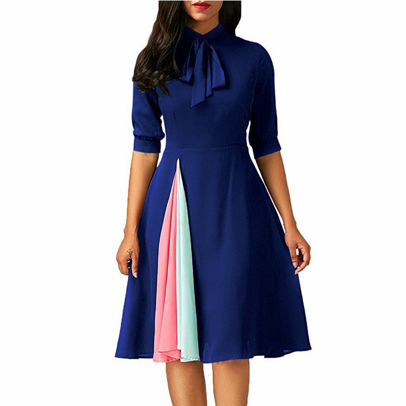 Women’s OL Style Faux Two-Piece Stitching Dress – Commuter Chic | Infinity Bazaar