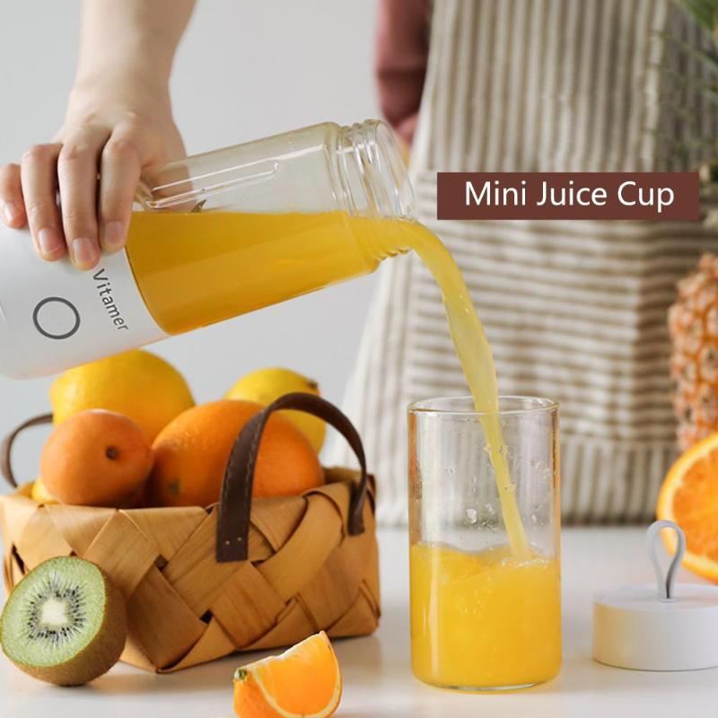 350ml Portable USB Rechargeable Blender – Stainless Steel Blades, 2000mAh Battery, for Travel, Sports, and Kitchen Use | Infinity Bazaar