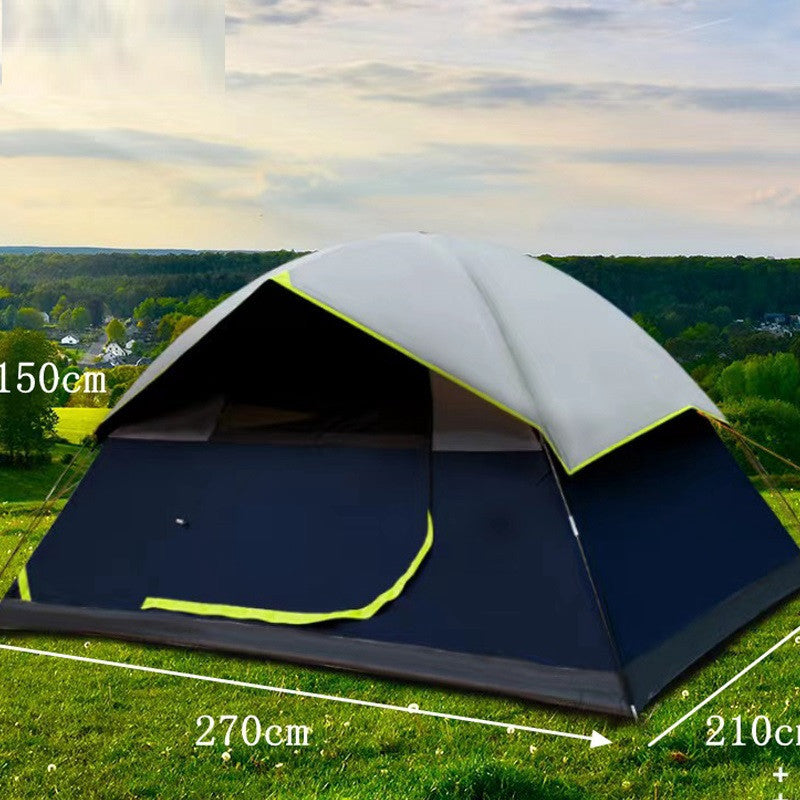 4-Person Darkroom Camping Tent – Black Coated Double-Layer Waterproof Family Backpacking Shelter | Infinity Bazaar
