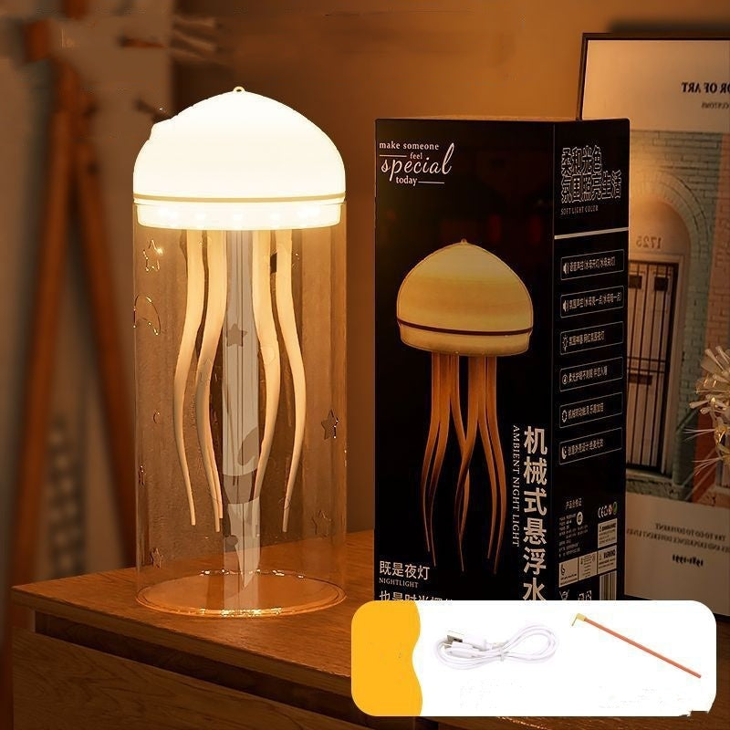3D Creative Floating Jellyfish Night Lamp – Voice-Controlled LED Ambience Light with Handle Stick Option | Infinity Bazaar