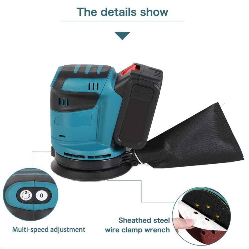 Electric Sander Wood Grinder Handheld Polishing Grinding – 3-Speed Adjustable for Versatile Use