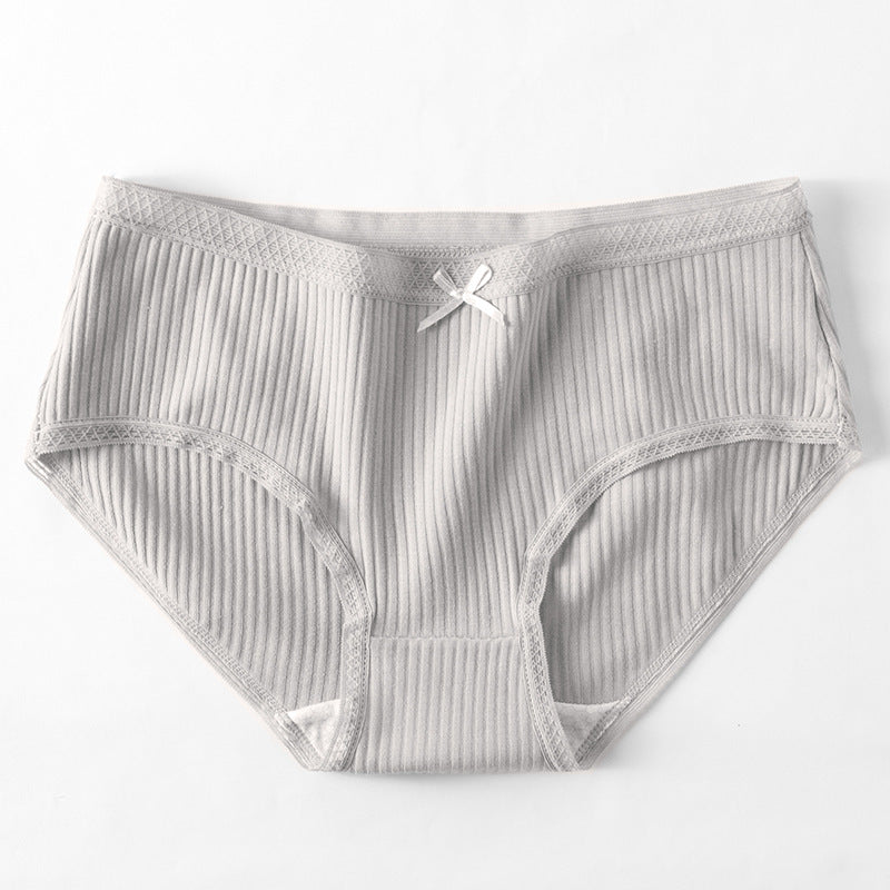 Lace Thread Cotton Pure Cotton Mid-waist Briefs