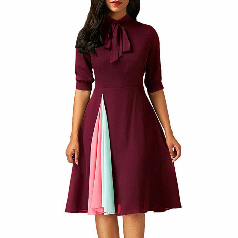 Women’s OL Style Faux Two-Piece Stitching Dress – Commuter Chic | Infinity Bazaar