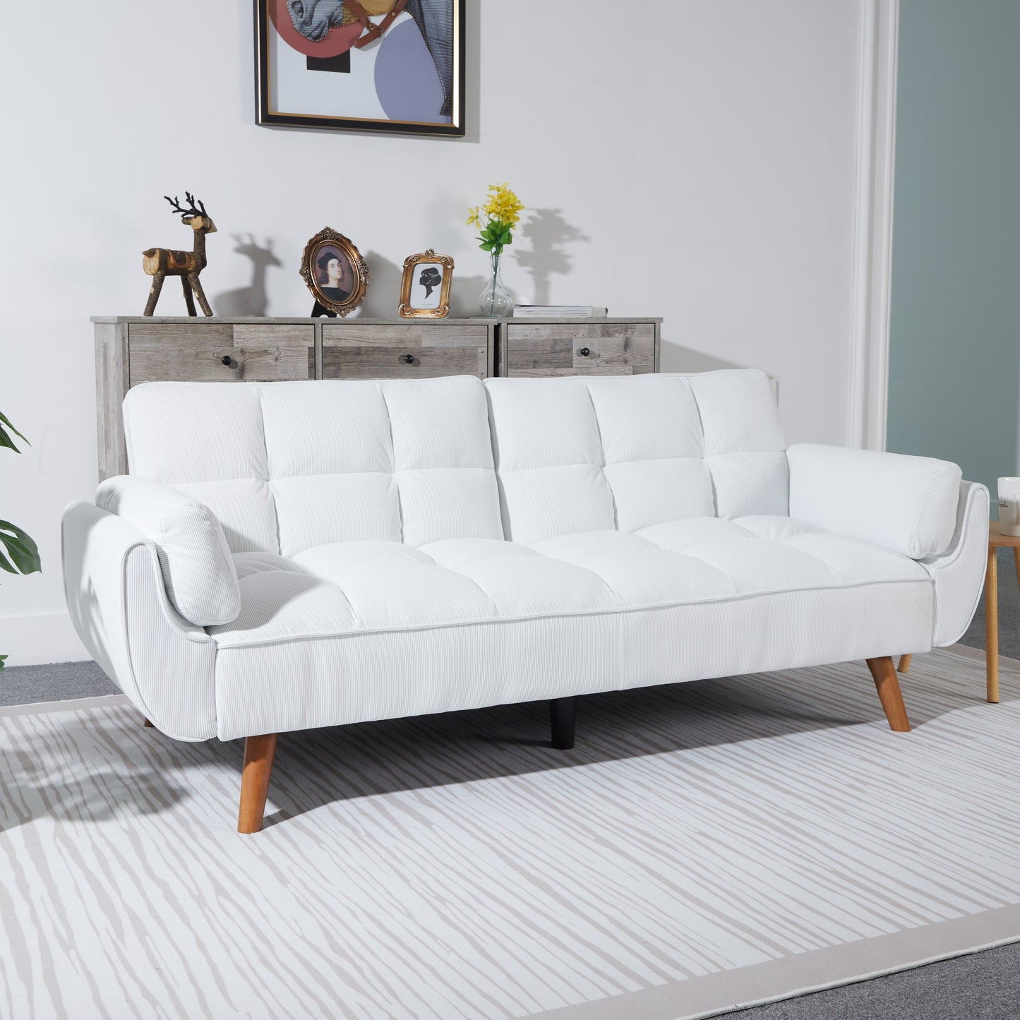 Corduroy Sofa & Sofa Bed-Whitewhite Icon