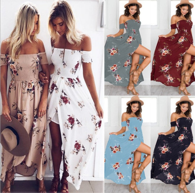 ong Boho Off-Shoulder Beach Dress for Women | Infinity Bazaar