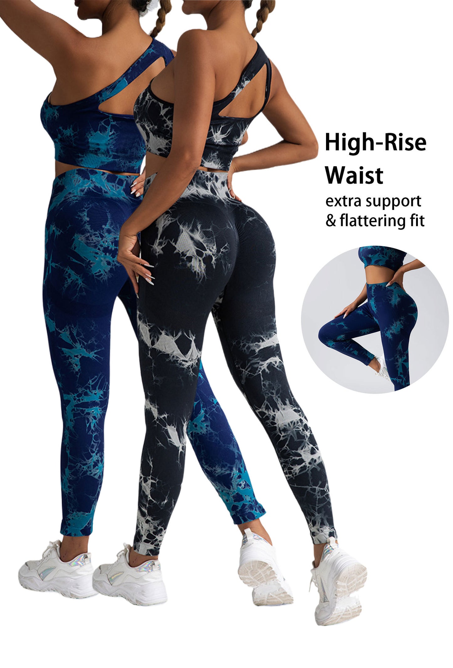Seamless High-Waisted Tie-Dye Workout Leggings for Women – Squat-Proof, Moisture-Wicking Yoga Pants | Infinity Bazaar