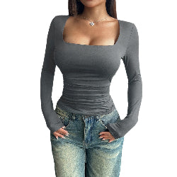 Women’s Pullover Slim Fit Top – Casual Fashion Long Sleeve Tee | Infinity Bazaar