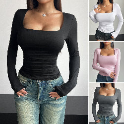 Women’s Pullover Slim Fit Top – Casual Fashion Long Sleeve Tee | Infinity Bazaar