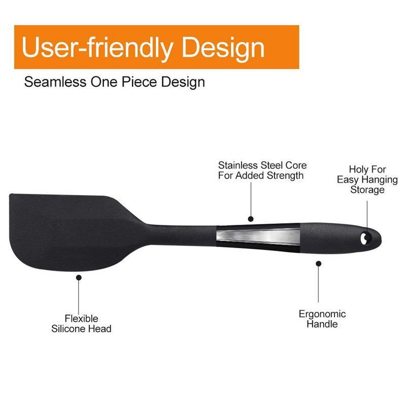 5-Piece Silicone Spatula Set – Heat-Resistant Baking Tools with Oil Brush, Nonstick & Flexible | Black Gift Box | Infinity Bazaar