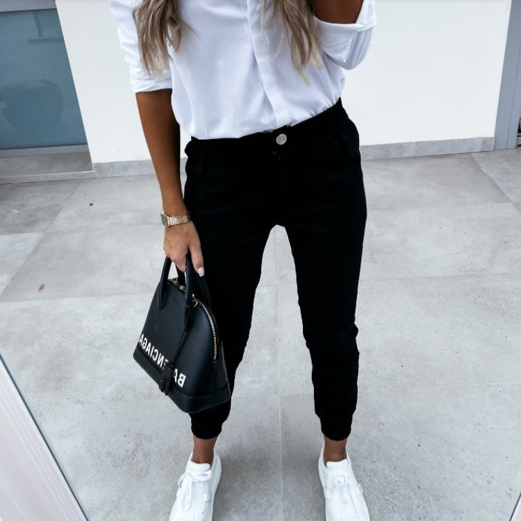 Women's Spring & Autumn Casual Cropped Trousers