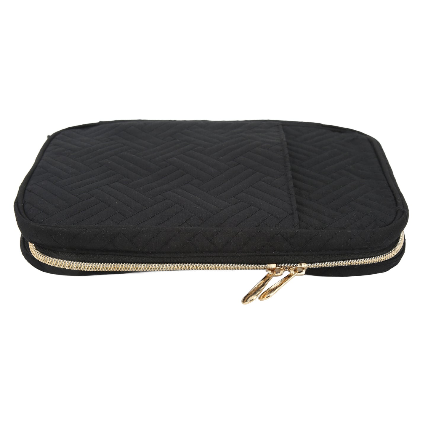 Travel Jewelry Organizer Case Portable Jewelry Storage Roll with Clear Binder Bags for Earrings Necklaces Black
