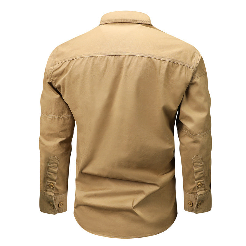 Spring And Autumn Polo Collar Casual Shirt