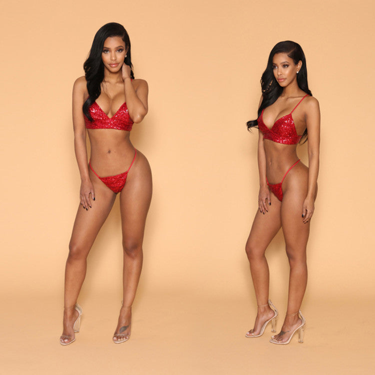 Sequins bikinis swimsuit