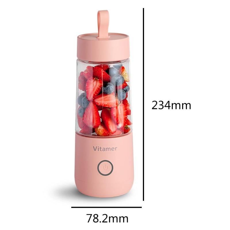 350ml Portable USB Rechargeable Blender – Stainless Steel Blades, 2000mAh Battery, for Travel, Sports, and Kitchen Use | Infinity Bazaar