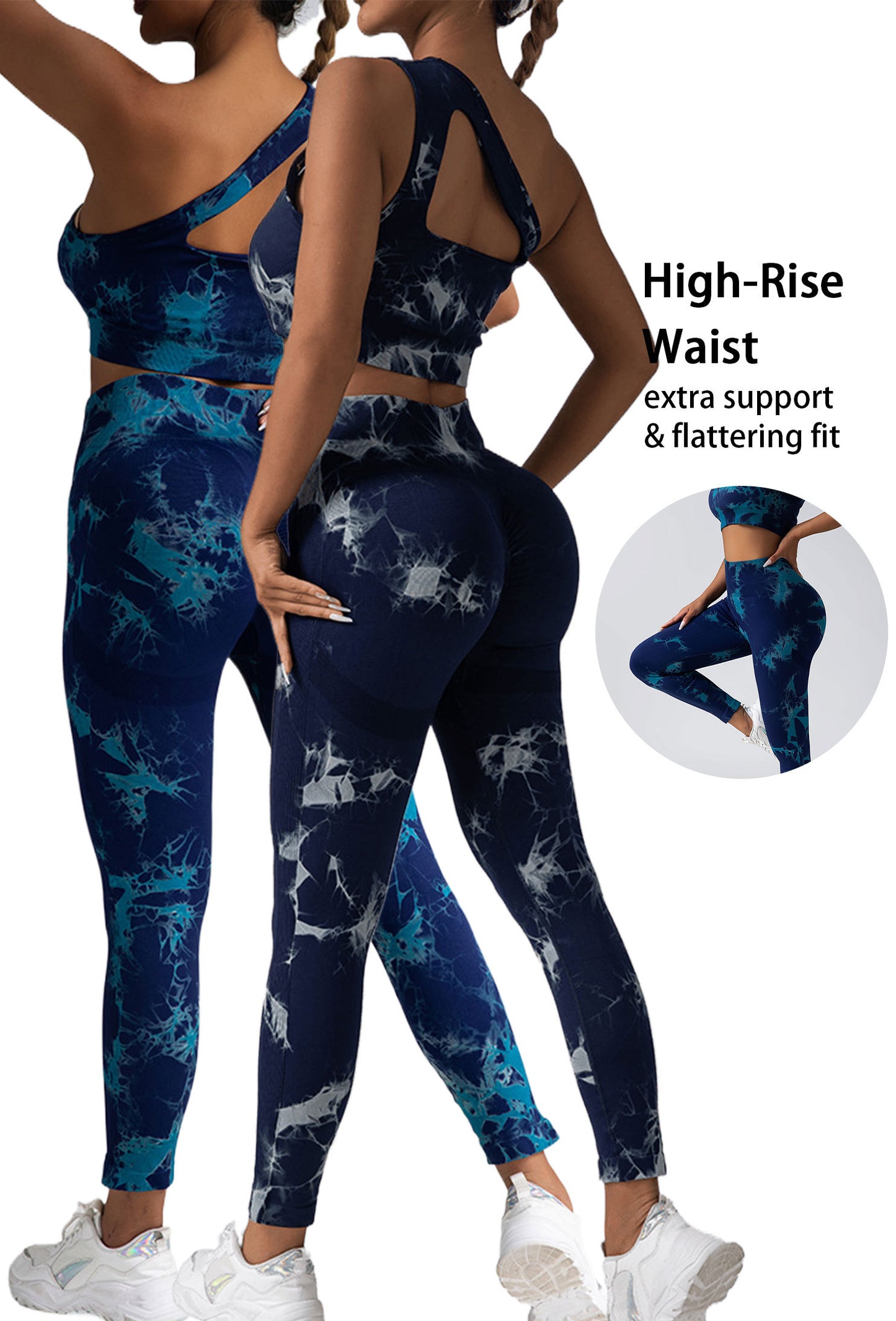 Seamless High-Waisted Tie-Dye Workout Leggings for Women – Squat-Proof, Moisture-Wicking Yoga Pants | Infinity Bazaar