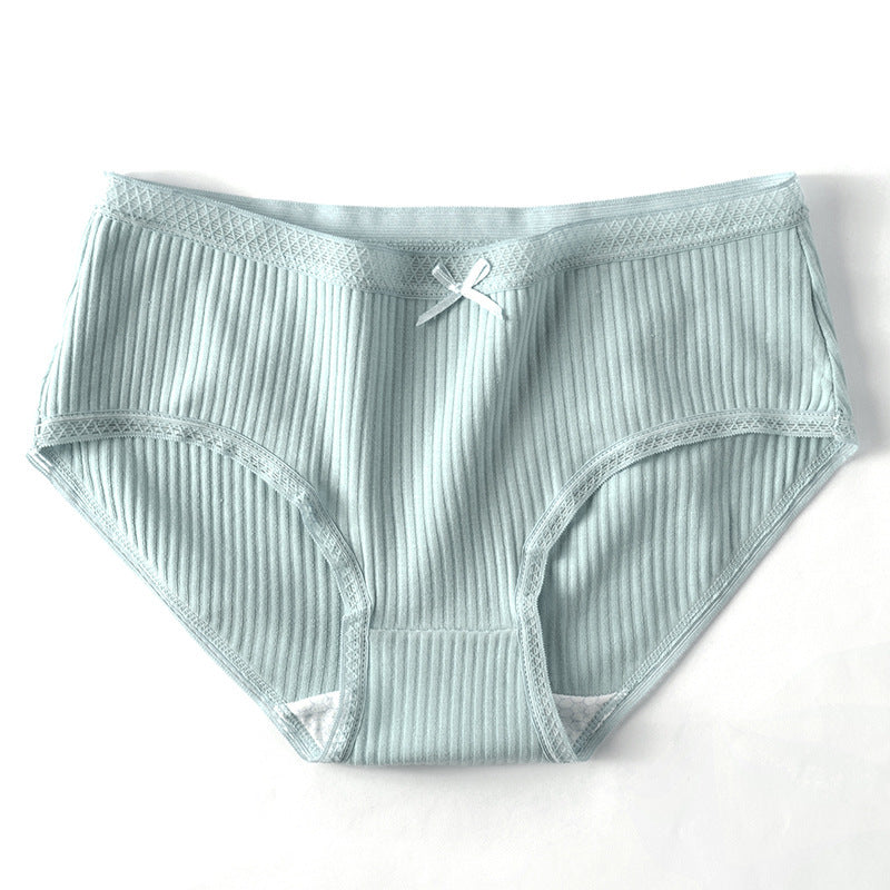Lace Thread Cotton Pure Cotton Mid-waist Briefs