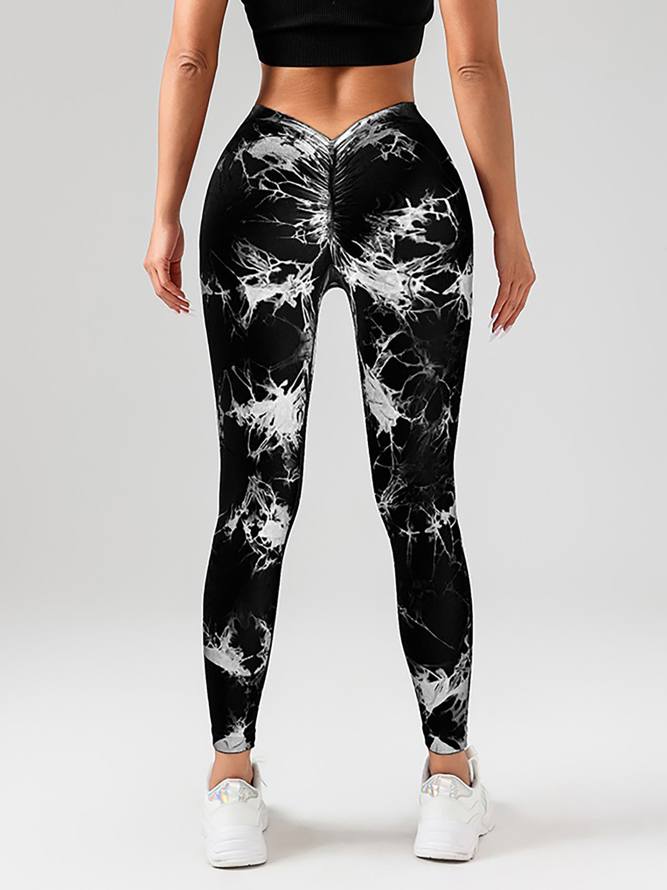 4-Pack Women's Scrunch Butt Lift Workout Leggings – High Waist Seamless Tie-Dye V Back Yoga Pants | Infinity Bazaar