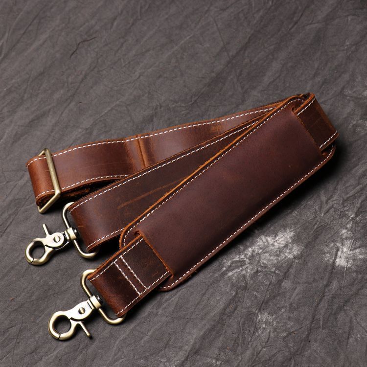 Mens Leather Hand Travel One Shoulder Crossbody Duffel Bag