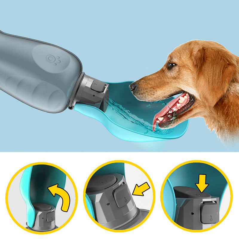 800ml Portable Dog Water Bottle with Foldable Bowl – Leakproof, High Capacity Travel Dispenser for Outdoor Walks & Hiking | Infinity Bazaar