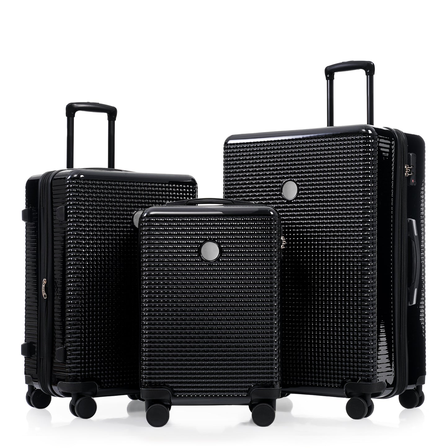 3-Piece Hard Shell Luggage Set – Lightweight Expandable ABS+PC Suitcases with TSA Lock, Carry-On & Checked Luggage (20”/24”/28”) | Infinity Bazaar