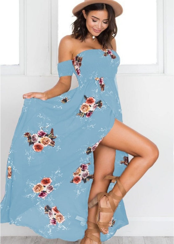 ong Boho Off-Shoulder Beach Dress for Women | Infinity Bazaar