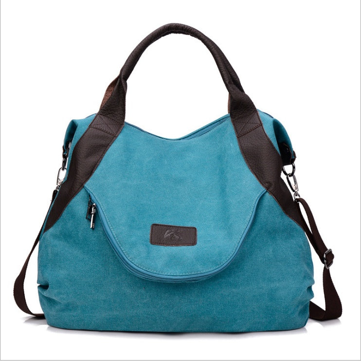 Retro Handbag with Crossbody Strap made with Canvas