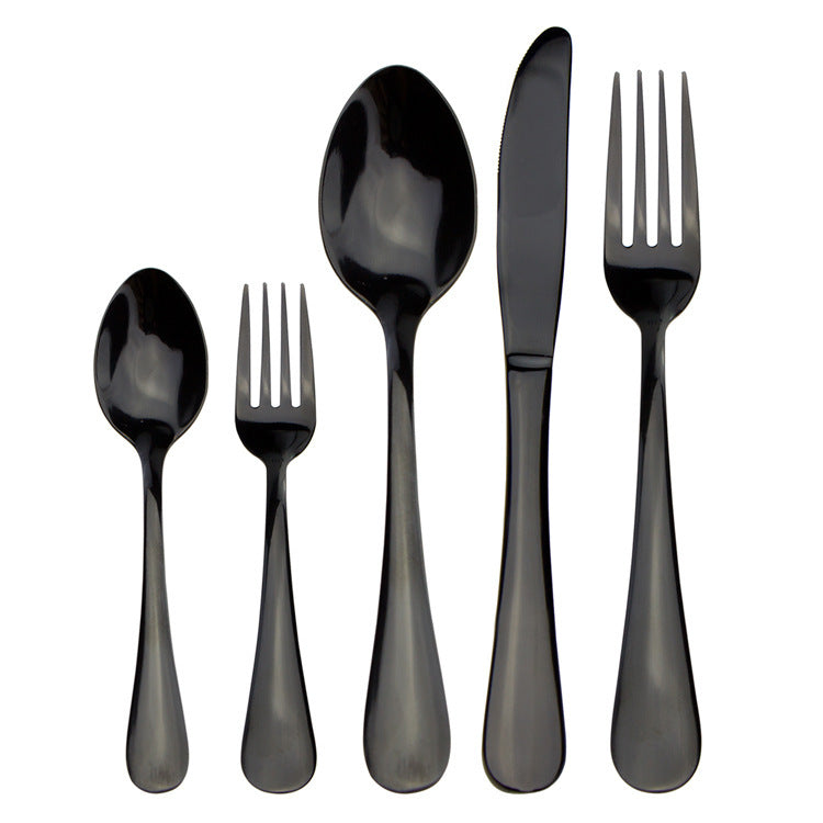 Black Stainless Steel Western Cutlery Spoon Set