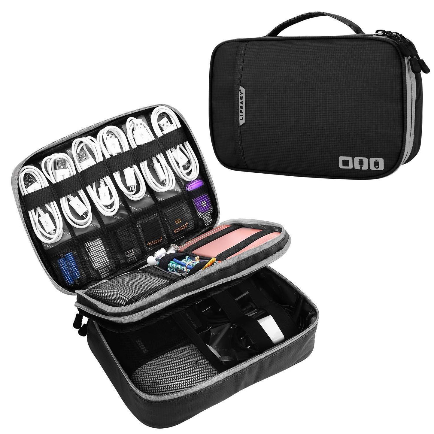 Multifunctional mobile power data cable storage bag
