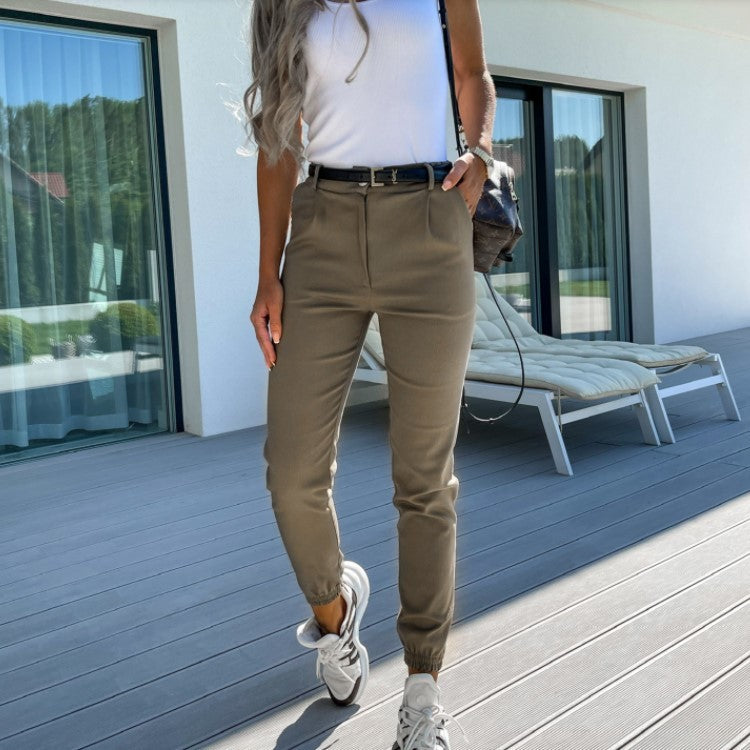 Women's Spring & Autumn Casual Cropped Trousers