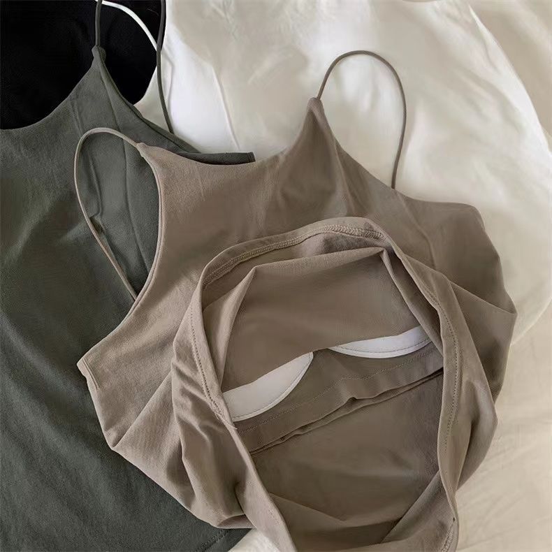French Chic Camisole Women With Chest Pad