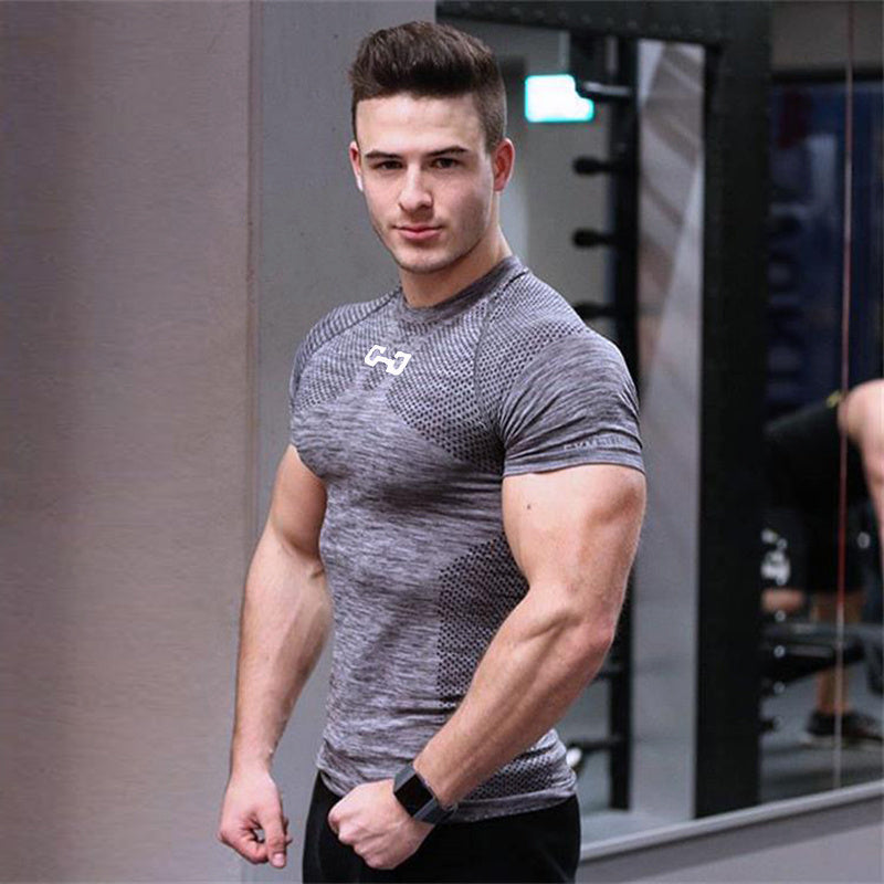 Gym Short Sleeve T Quick Dry Gym Clothes For Running & Working Out