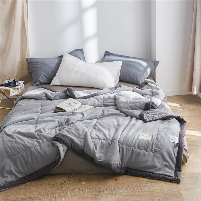Pure Color Washed Cotton Air Conditioner Double
