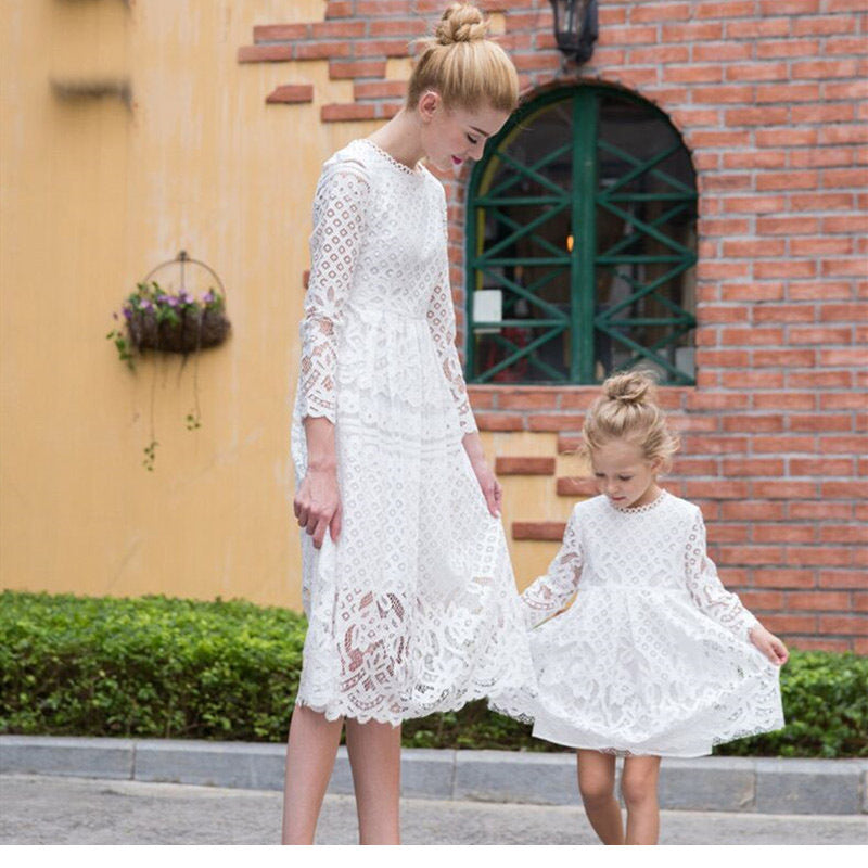 Children's Clothing Lace Dress Mother And Daughter Dresses