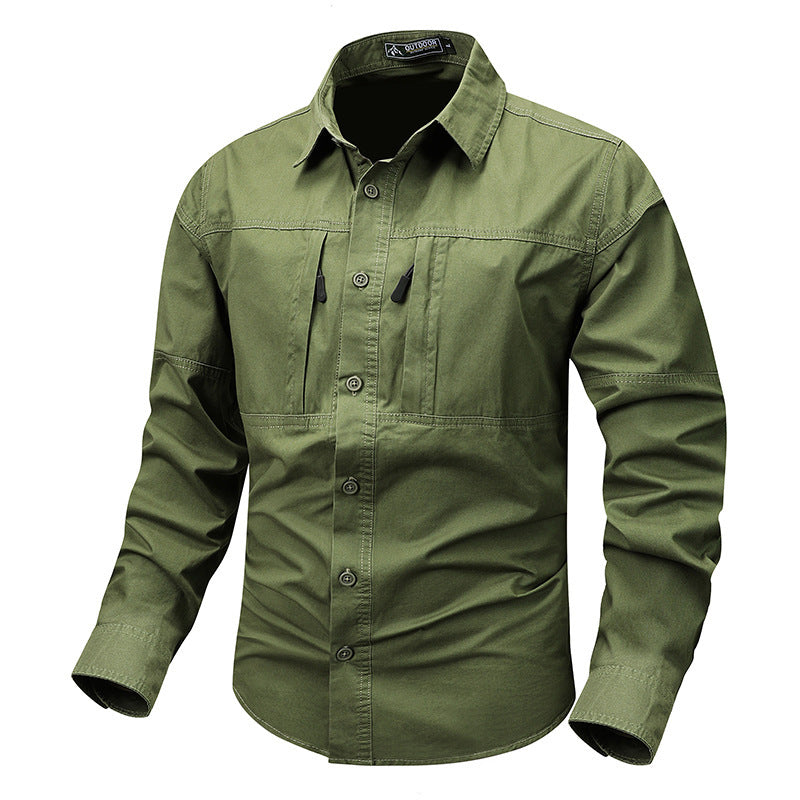 Spring And Autumn Polo Collar Casual Shirt