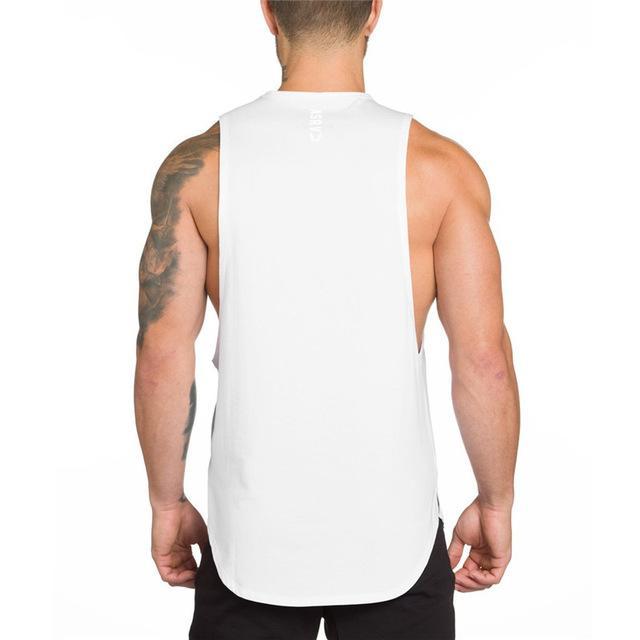 Men Long Tank Top - Muscle Workout T-Shirt