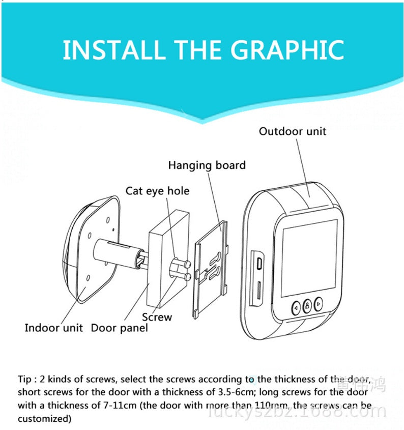2.4-Inch Wireless Smart Doorbell Peephole Camera – Video & Photo Capture Electronic Cat Eye Viewer | Infinity Bazaar