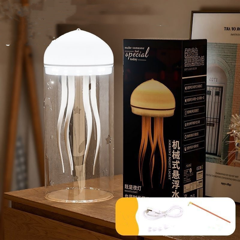 3D Creative Floating Jellyfish Night Lamp – Voice-Controlled LED Ambience Light with Handle Stick Option | Infinity Bazaar