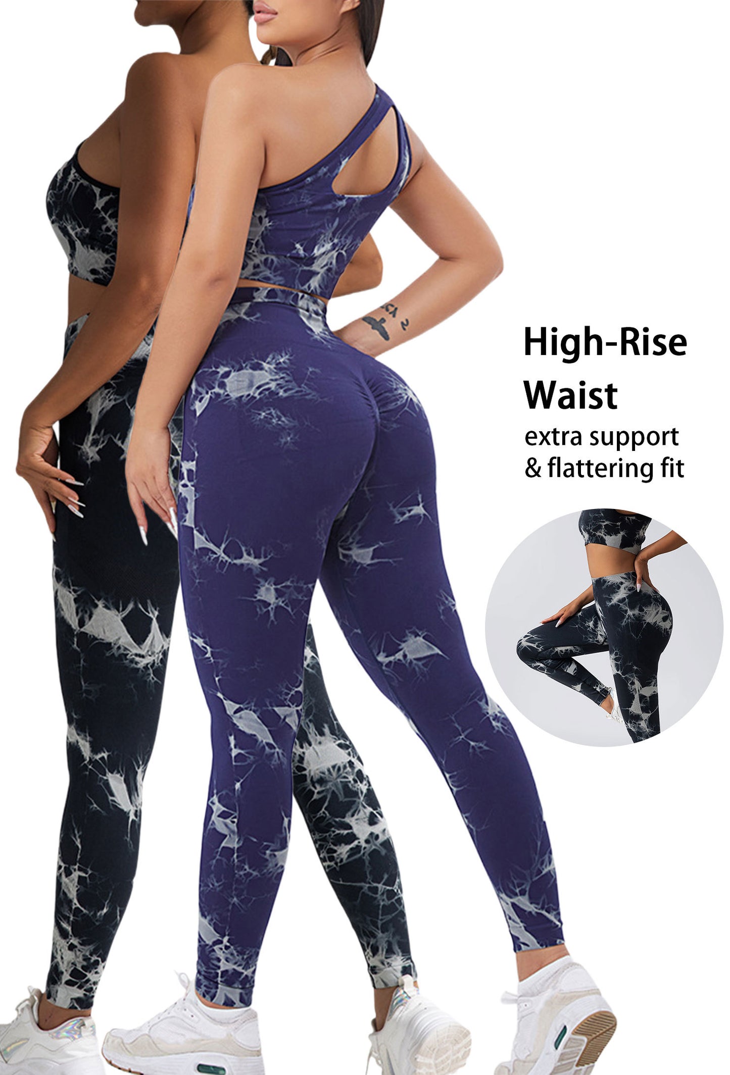 Seamless High-Waisted Tie-Dye Workout Leggings for Women – Squat-Proof, Moisture-Wicking Yoga Pants | Infinity Bazaar