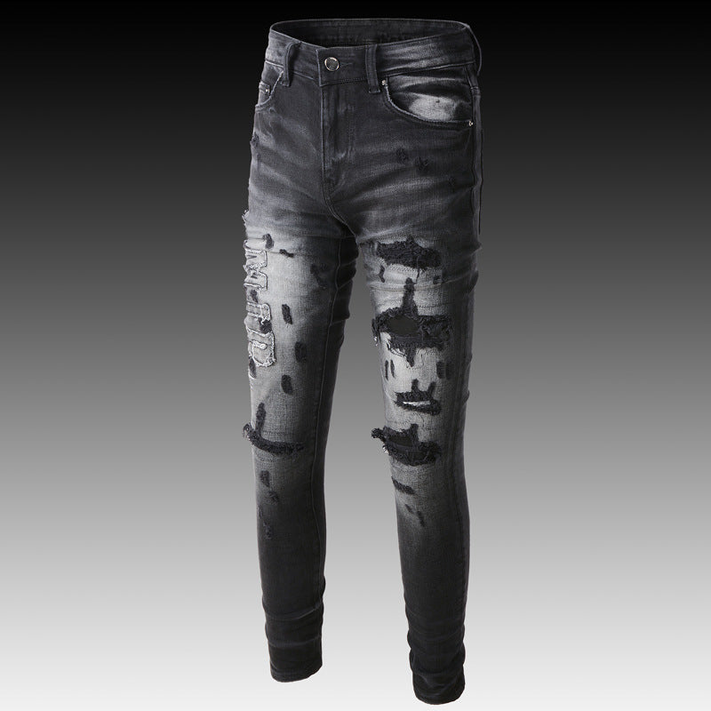 Men's High Street Embroidered Jeans