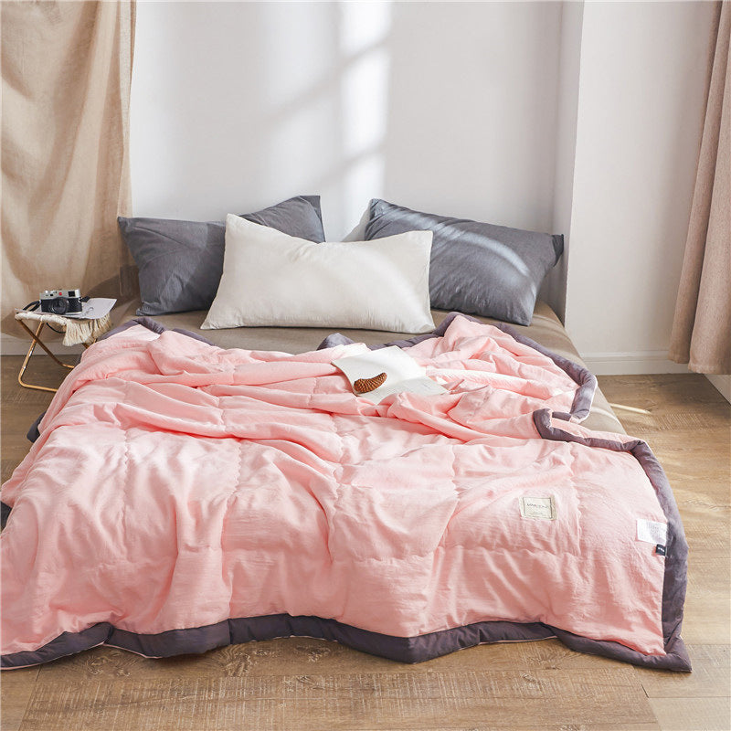 Pure Color Washed Cotton Air Conditioner Double